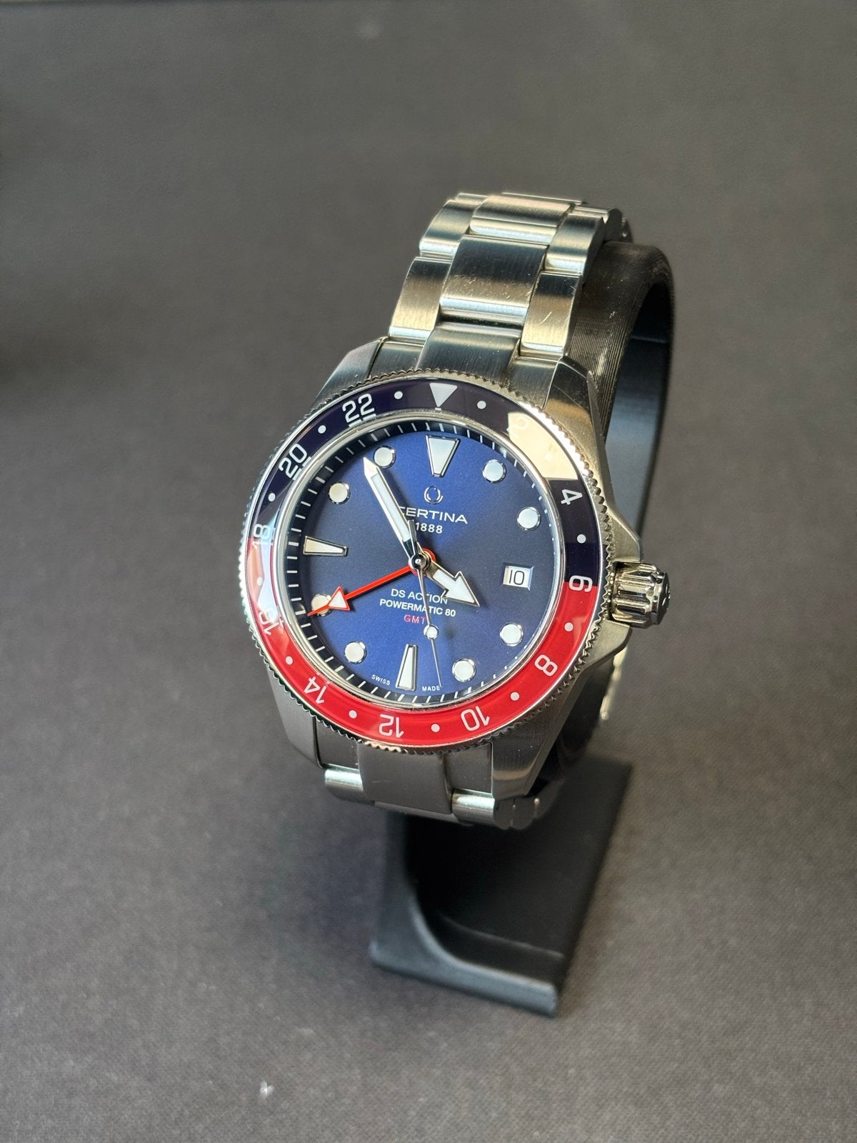 Certina DS Action GMT Powermatic 80 - Zo goed als nieuw, Overige merken, Staal, Staal, Polshorloge