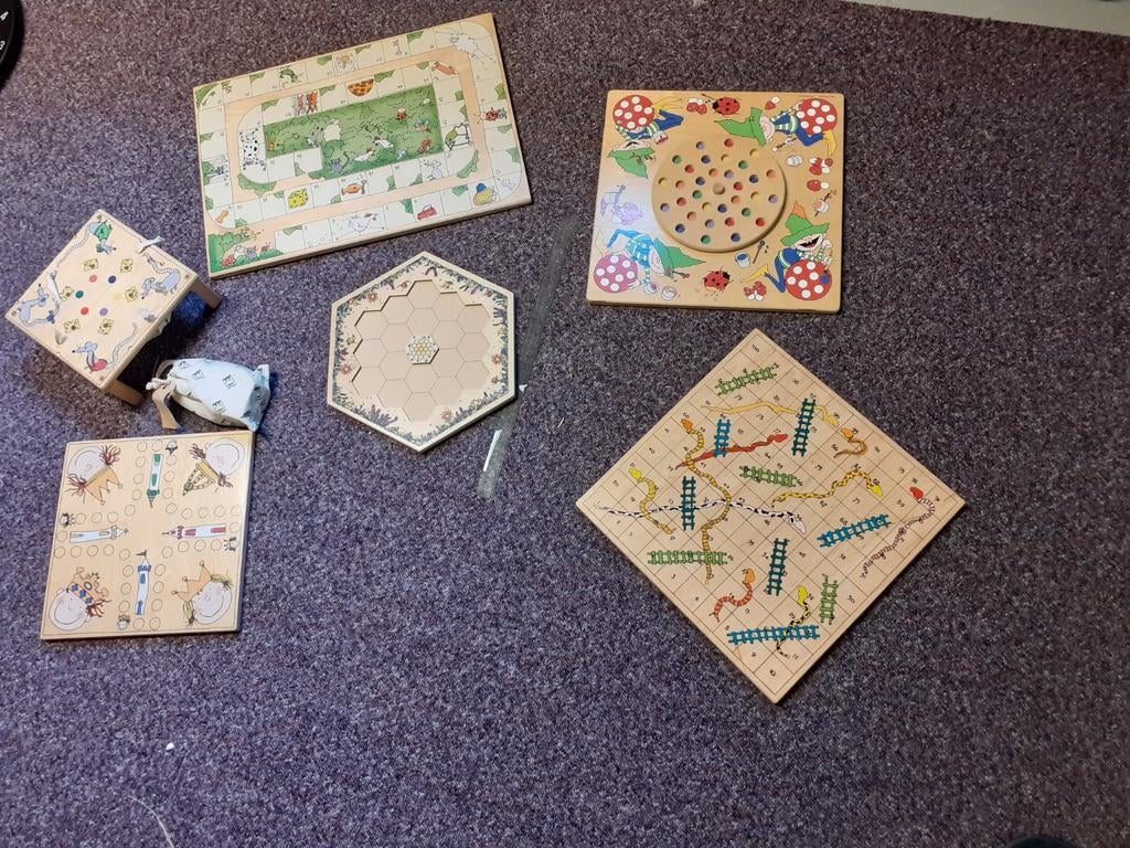 Jan Biebe Jan diverse houten spellen, Ophalen, Zo goed als nieuw