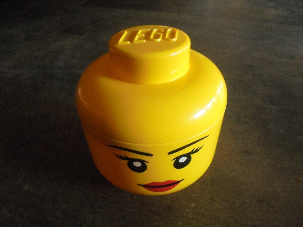 Lego Storage Head Mini Girl (zie foto's), Ophalen of Verzenden, Gebruikt, Lego