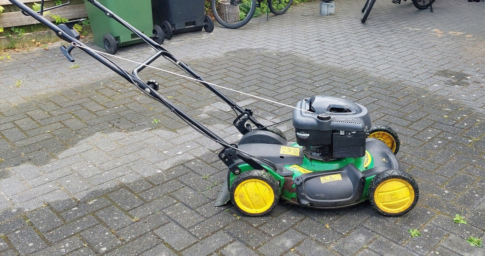 John Deere JS63 Benzine Grasmaaier - Gebruikt, Tuin en Terras, Grasmaaiers, Cirkelmaaier, Gebruikt, Benzine-grasmaaier, 50 cm of meer