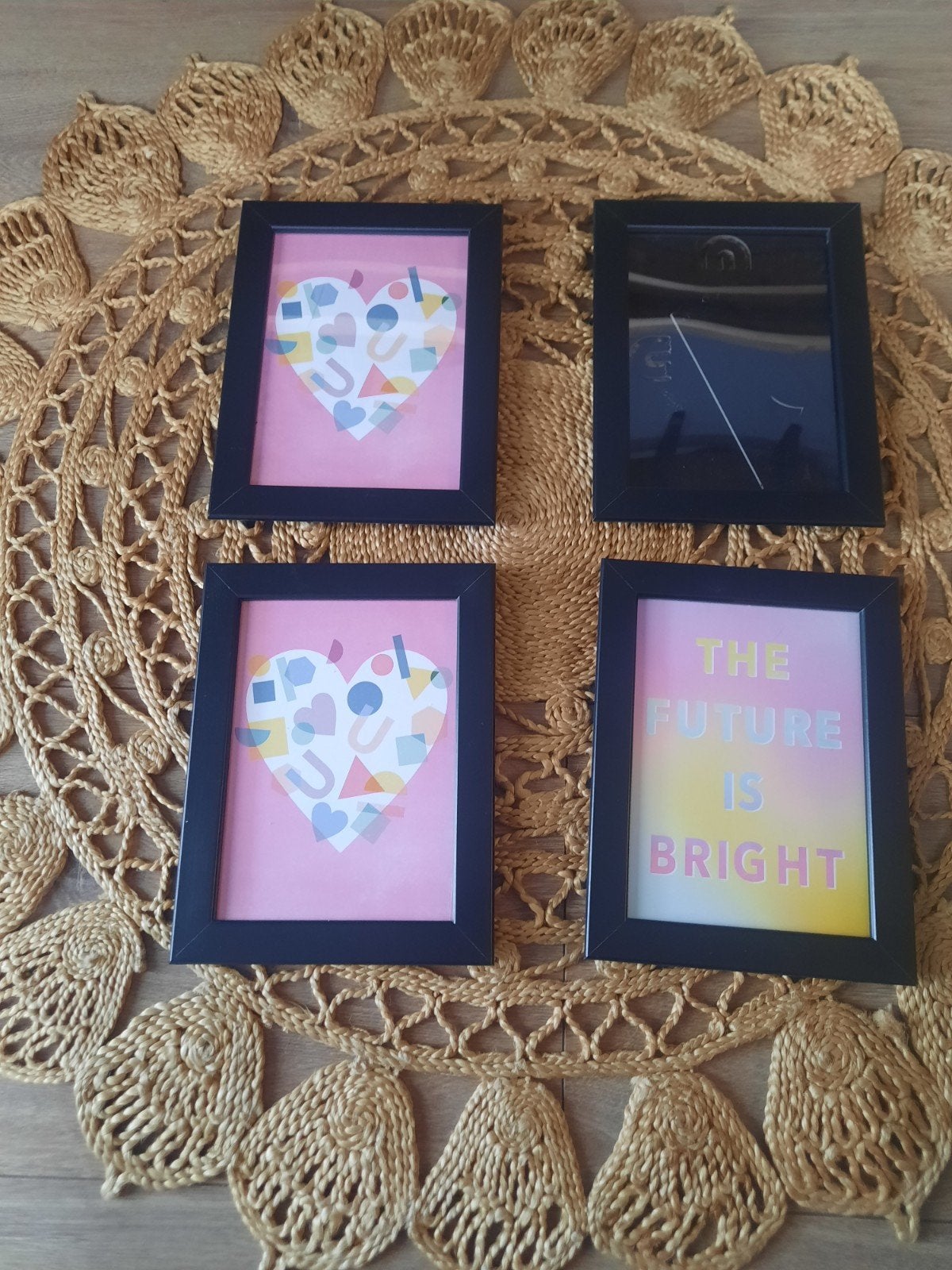 Set van 4 fotolijsten - Zwart, 13x18 cm, Gebruikt, Standaard fotolijst, Ophalen of Verzenden, Zwart