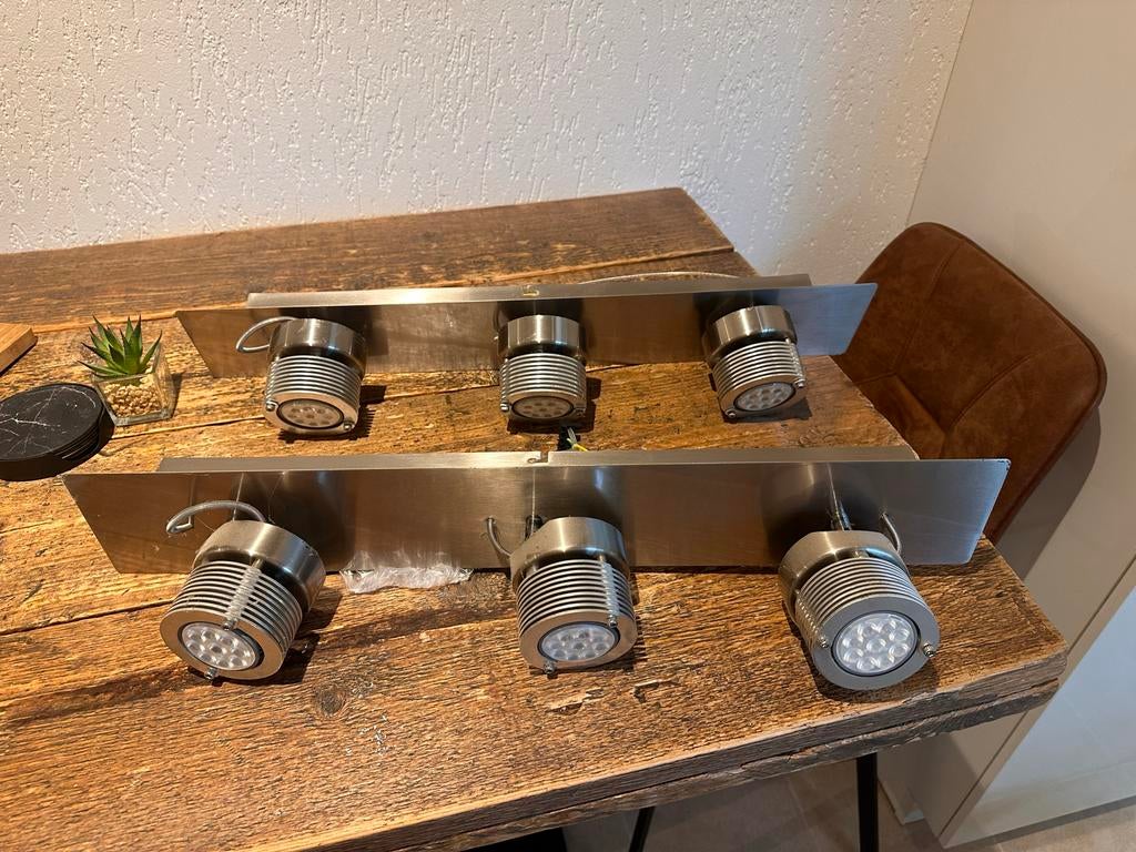 2x Retro Jaren 80 Plafondlamp Chroom vintage trendy chroom, Huis en Inrichting, Lampen | Spots, Ophalen, Gebruikt, Metaal of Aluminium