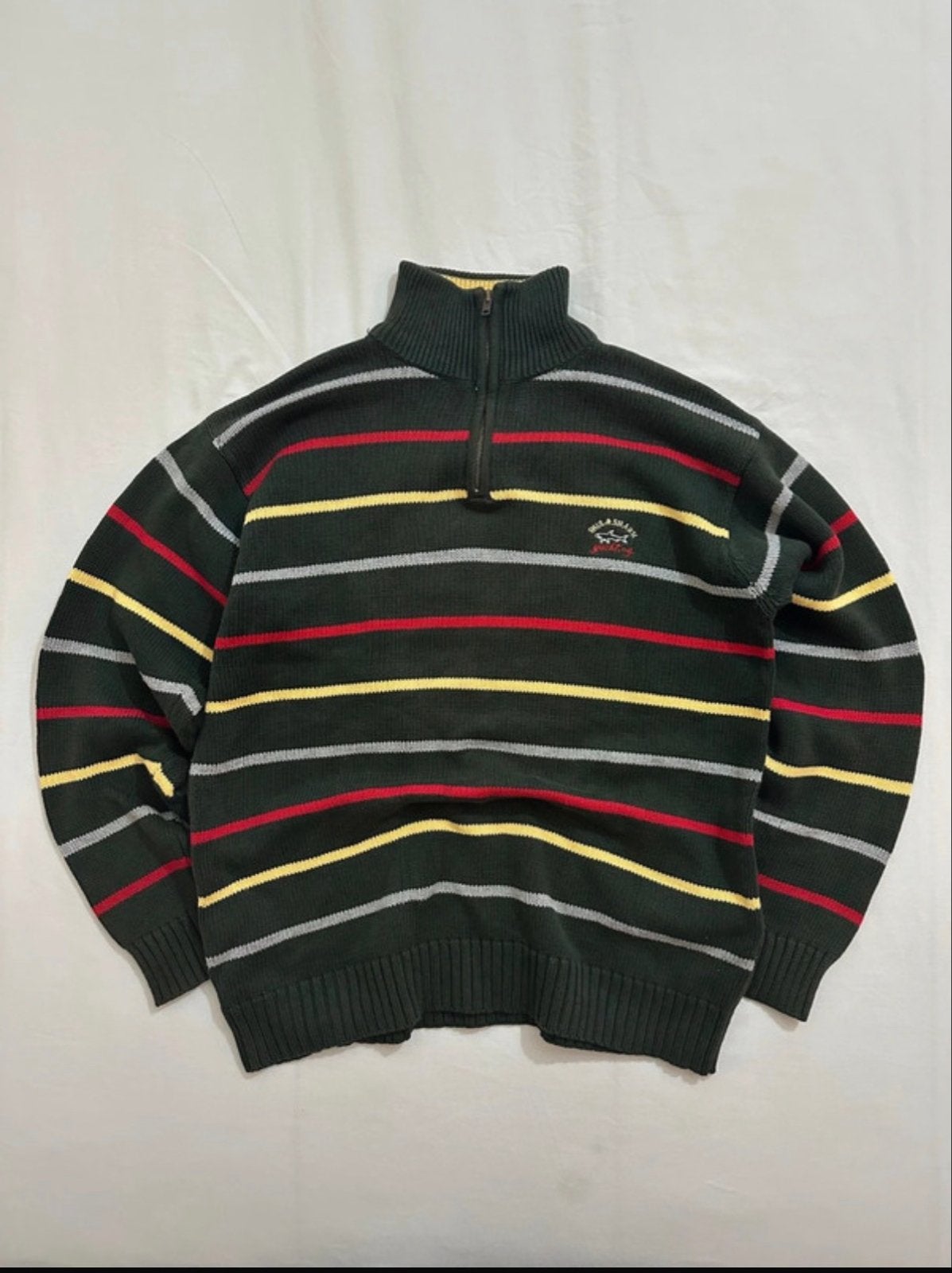 Paul & Shark Yachting XL gestreepte trui met rits, Ophalen of Verzenden, Zo goed als nieuw, Maat 56/58 (XL), Groen