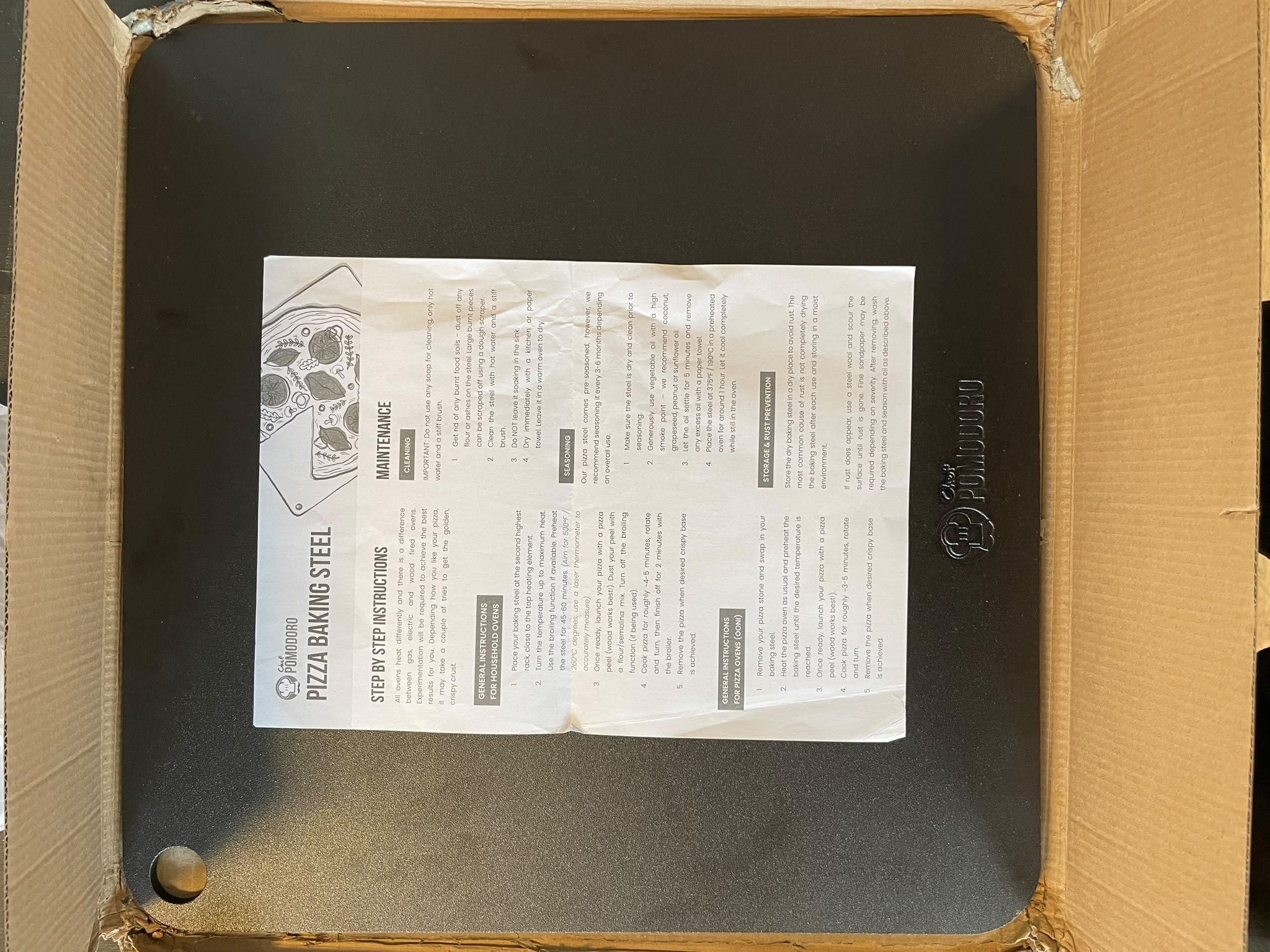 Chef Pomodoro Pizza Bakstaal / Baking Steel voor Oven – Nieu, Ophalen of Verzenden, Nieuw, Zwart
