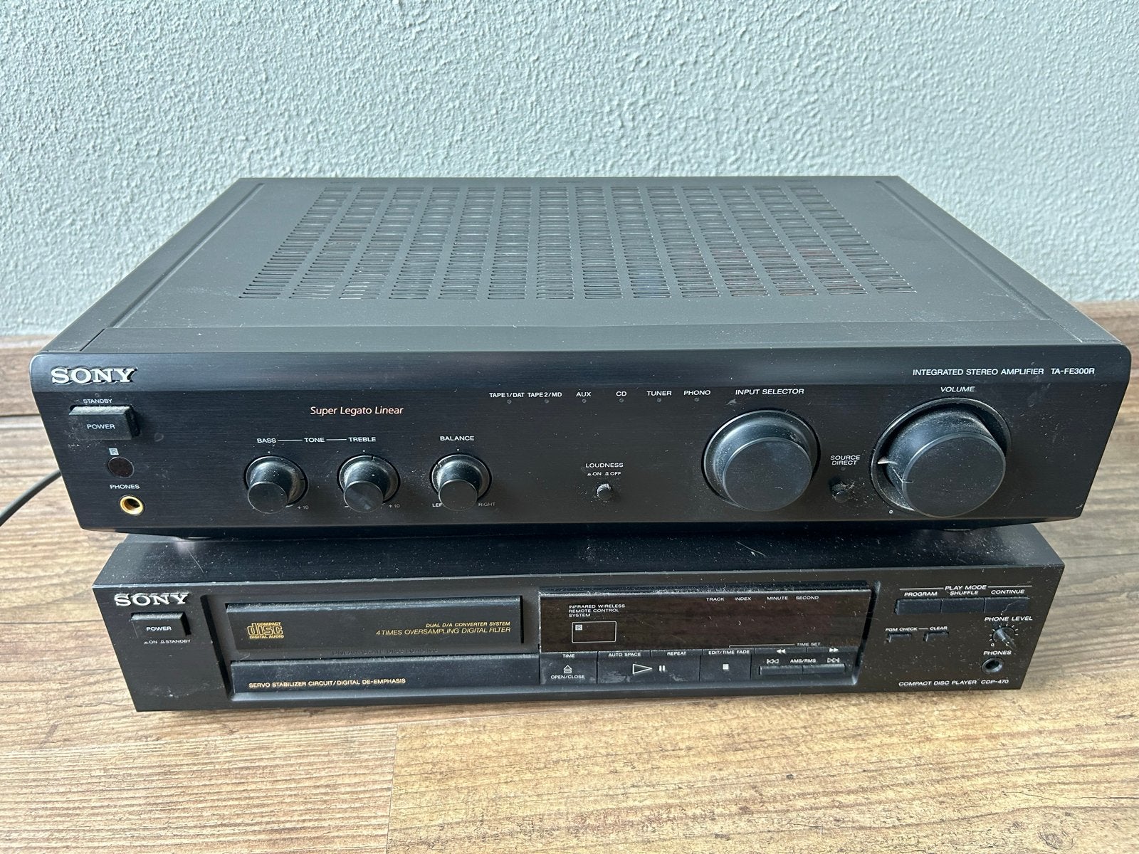Sony Versterker TA-FE300R & CD Speler CDP-470 Set, Audio, Tv en Foto, Versterkers en Receivers, Ophalen, Gebruikt, 60 tot 120 watt