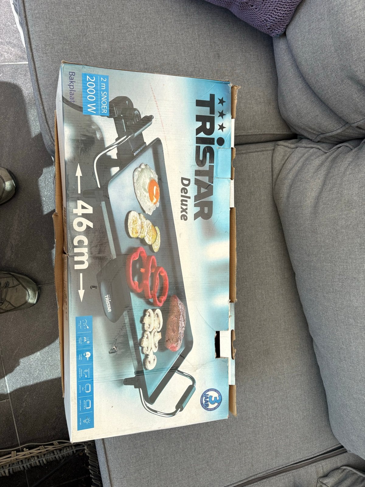 Tristar Deluxe Bakplaat - 2000W Grilplaat, Ophalen of Verzenden, Zo goed als nieuw