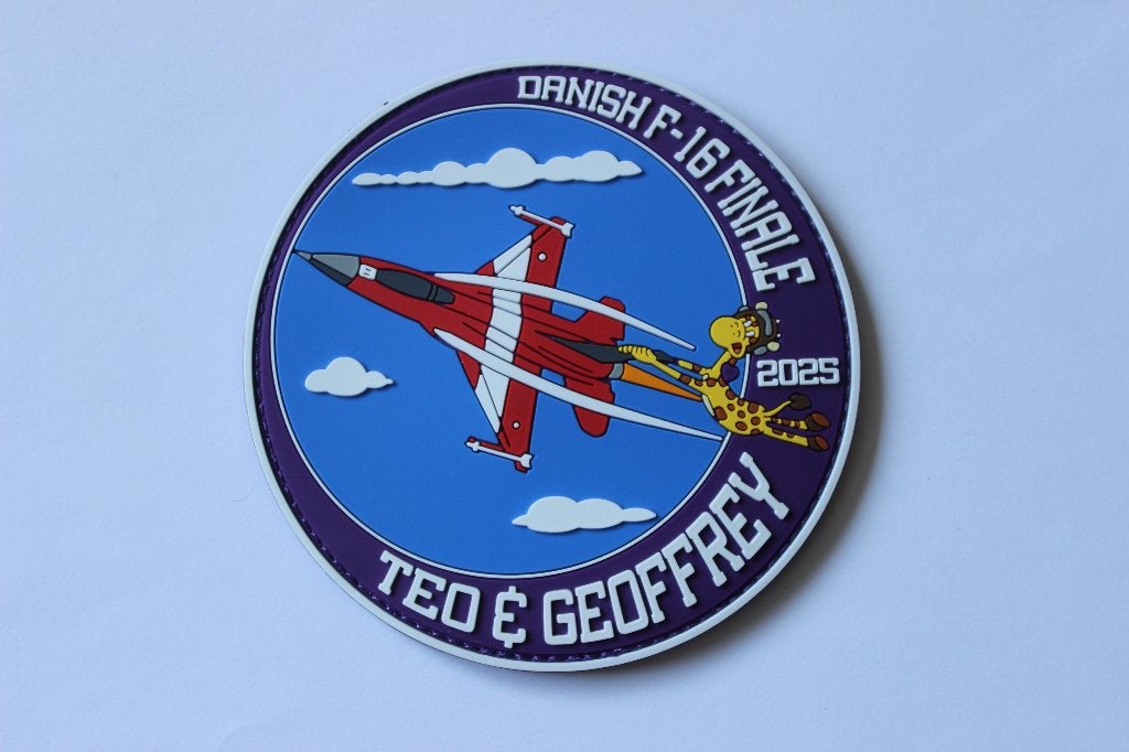 patch danish f-16 solo  display  finale  2025  pvc, Verzamelen, Verzenden, Zo goed als nieuw, Patch, Badge of Embleem