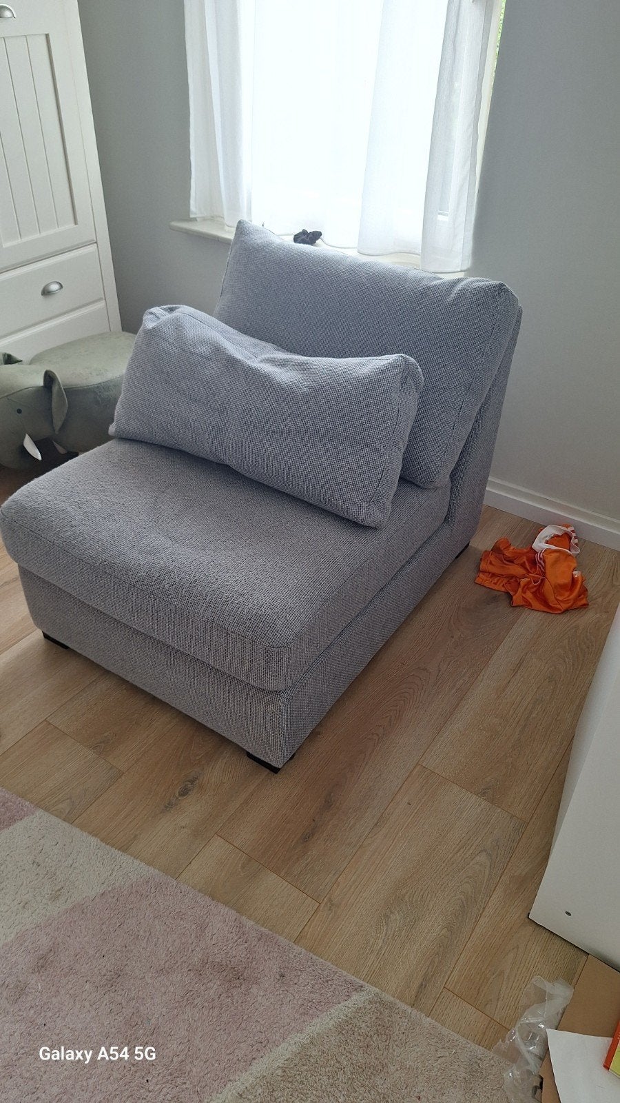 Grijze fauteuil / chillstoel, Ophalen, Gebruikt, Modern, Functioneel, Eén