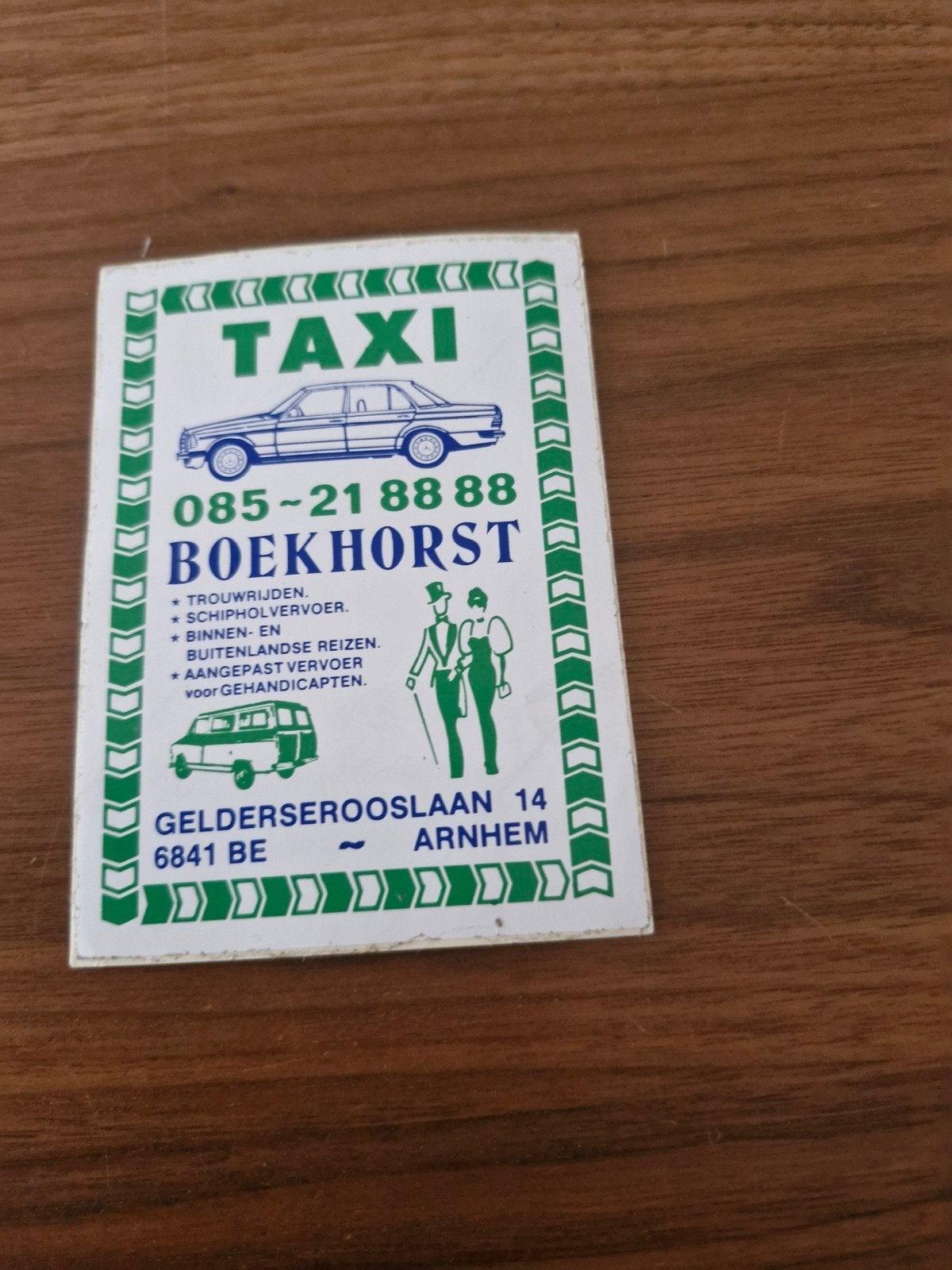 907 Vintage Taxi Boekhorst Sticker - 11 x 8 cm, Ophalen of Verzenden, Zo goed als nieuw, Auto of Motor