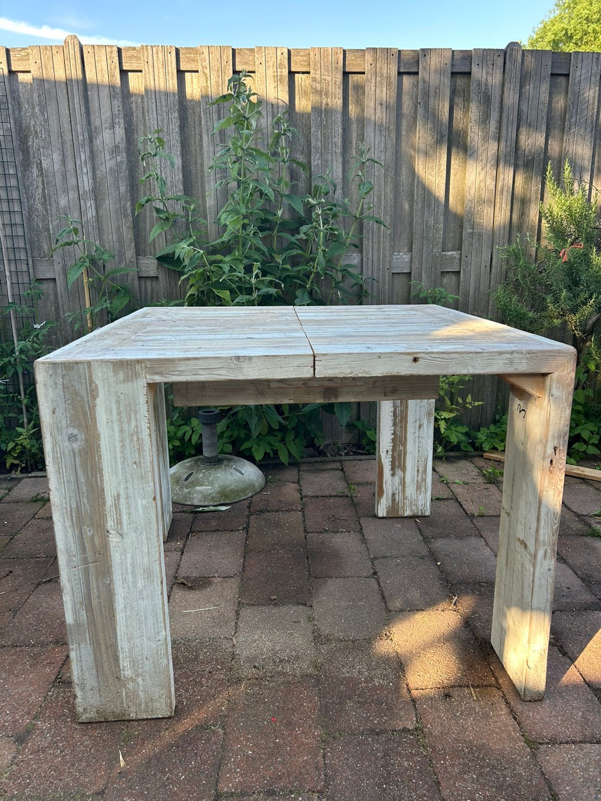 Tafel van oud, gebruikt hout. 100x100cm, Ophalen, Gebruikt, 50 tot 100 cm, Vierkant
