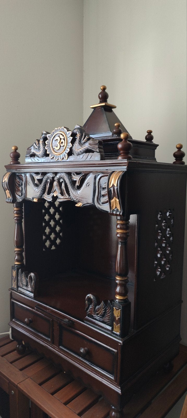 Prachtige houten tempel met lades - 60x70x40 cm, Ophalen