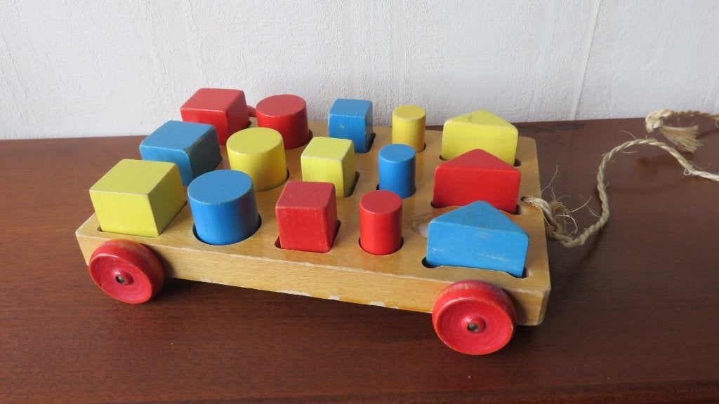 Nooitgedagt Blokkenwagen, Ophalen of Verzenden, Zo goed als nieuw, Duw- of Trekspeelgoed