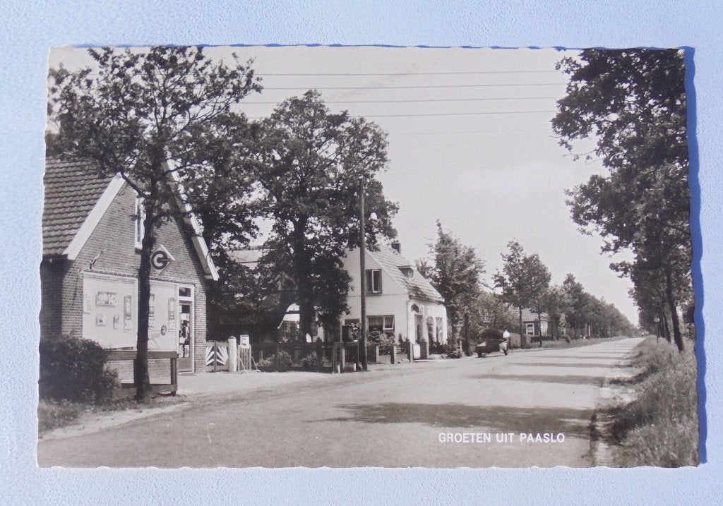 Groeten uit PAASLOO, Winkel van J. Los Levensmiddelenbedrijf, Ophalen of Verzenden, 1940 tot 1960, Ongelopen, Overijssel