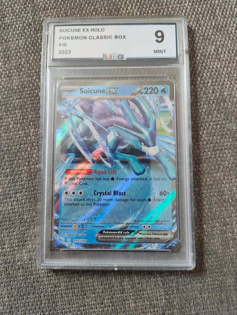 Suicune EX Pokemon Kaart Graded 9 UGC, Ophalen of Verzenden, Zo goed als nieuw, Losse kaart, Foil