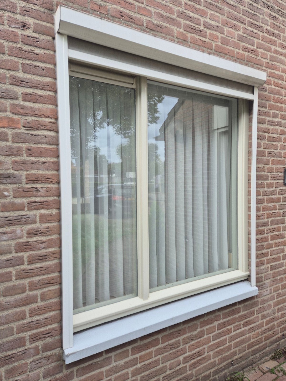 Hardhouten raamkozijn met dubbelglas, Ophalen, Gevelraam of Ruit, Gebruikt, 120 tot 160 cm