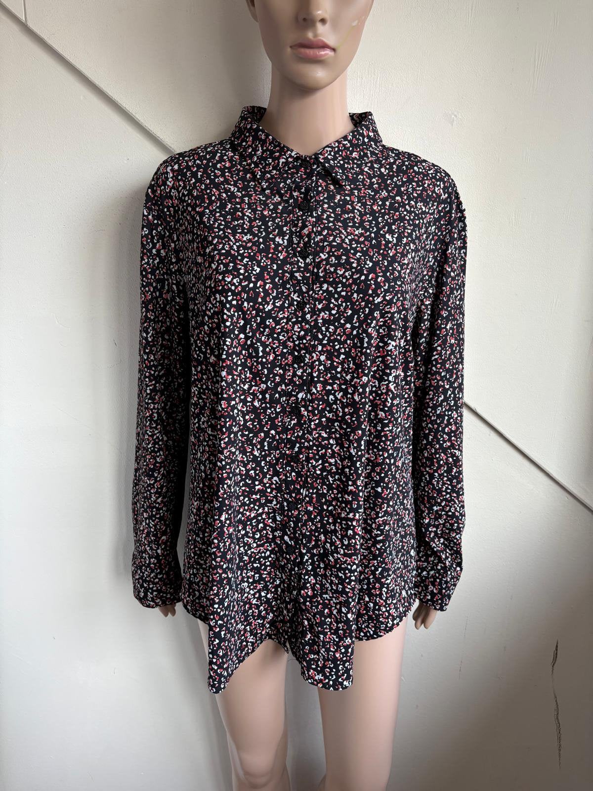 Studio Anneloes travelstof blouse maat 44 xxl zwart wit zalm, Ophalen of Verzenden, Zo goed als nieuw, Maat 42/44 (L), Zwart