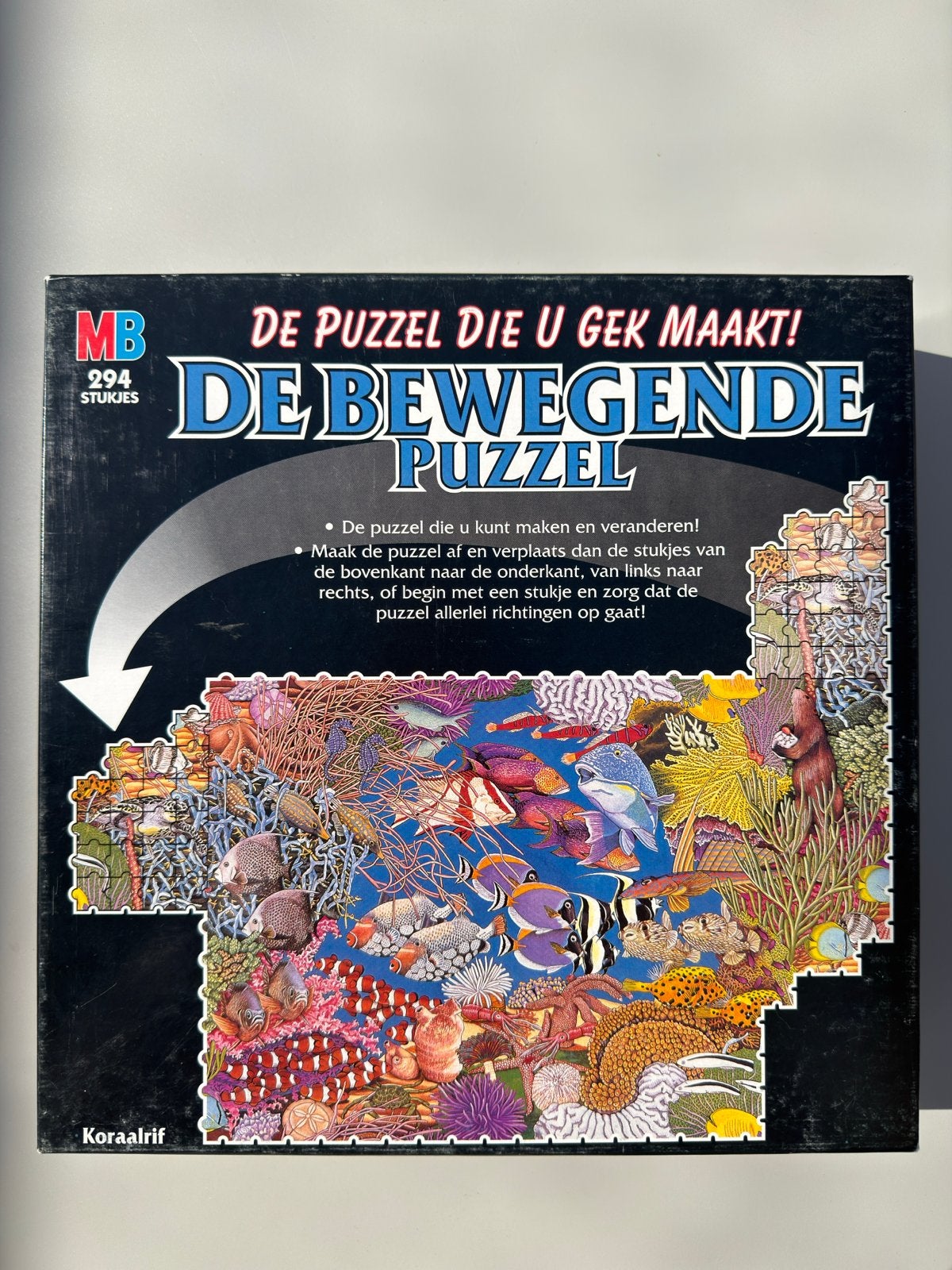 MB De Bewegende Puzzel Koraalrif 294 stukjes, Ophalen of Verzenden, Minder dan 500 stukjes, Gebruikt, Legpuzzel