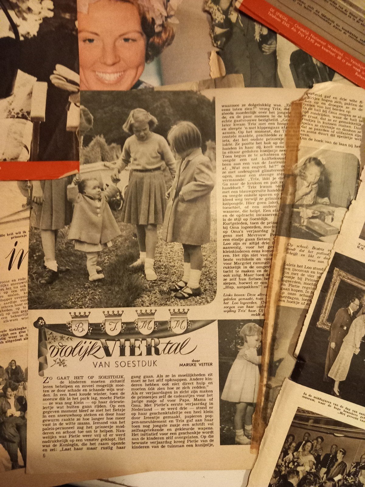 knipsels oranje wilhelmina juliana beatrix incl.libelle 1948, Verzamelen, Ophalen, Gebruikt, Nederland