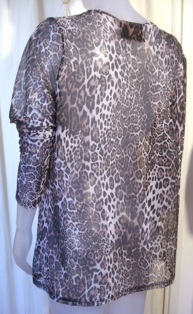 ZOEY  semi transparante dierenprint top mt 46-48, Nieuw, Shirt of Top, Zoey, Meerkleurig