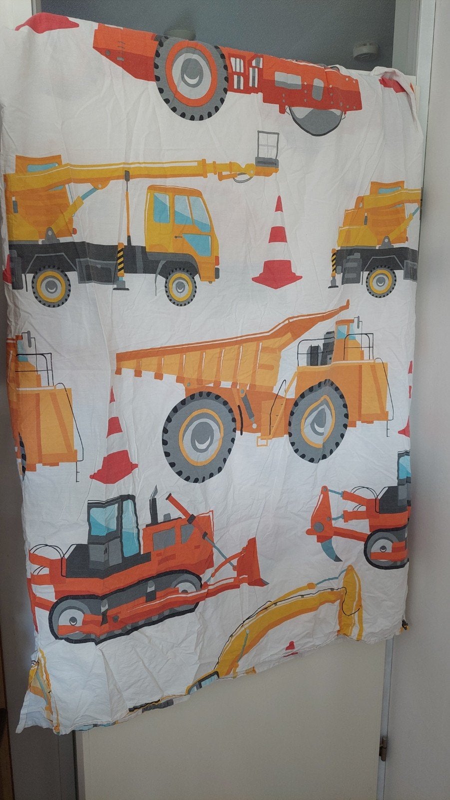 Peuterdekbed bouwvoertuigen 100%katoen, Ophalen, Gebruikt, Overige kleuren, Jongetje of Meisje