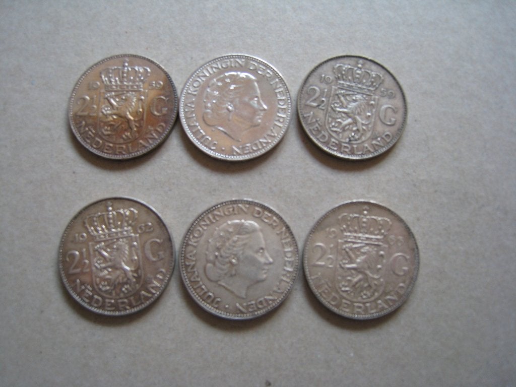 Zilver Zilveren Juliana rijksdaalders, Koningin Juliana, Setje, Zilver, Ophalen of Verzenden