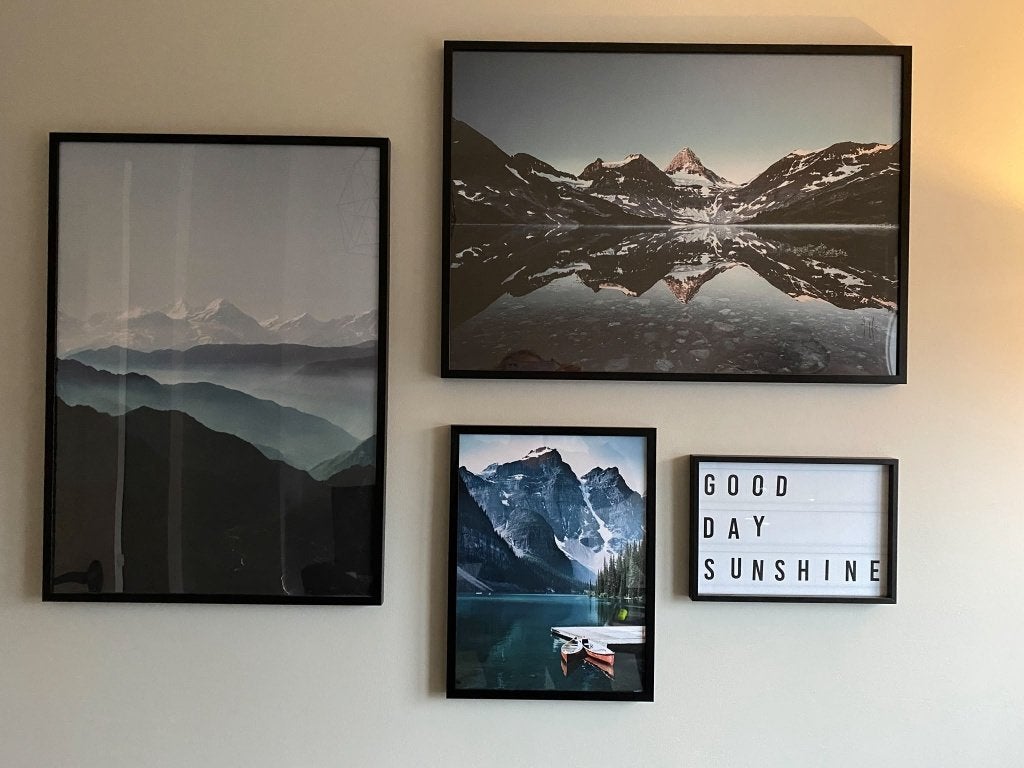 Desenio posters met foto lijsten, Audio, Tv en Foto, Fotografie | Fotolijsten, Zo goed als nieuw, Collagefotolijst, Hout, Met glas