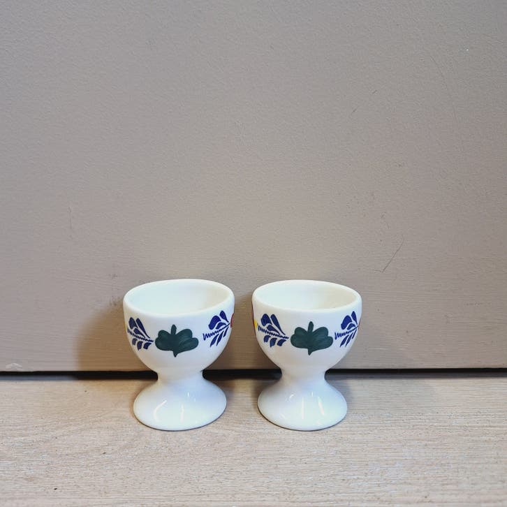 2x Vintage Boerenbont Eierdop