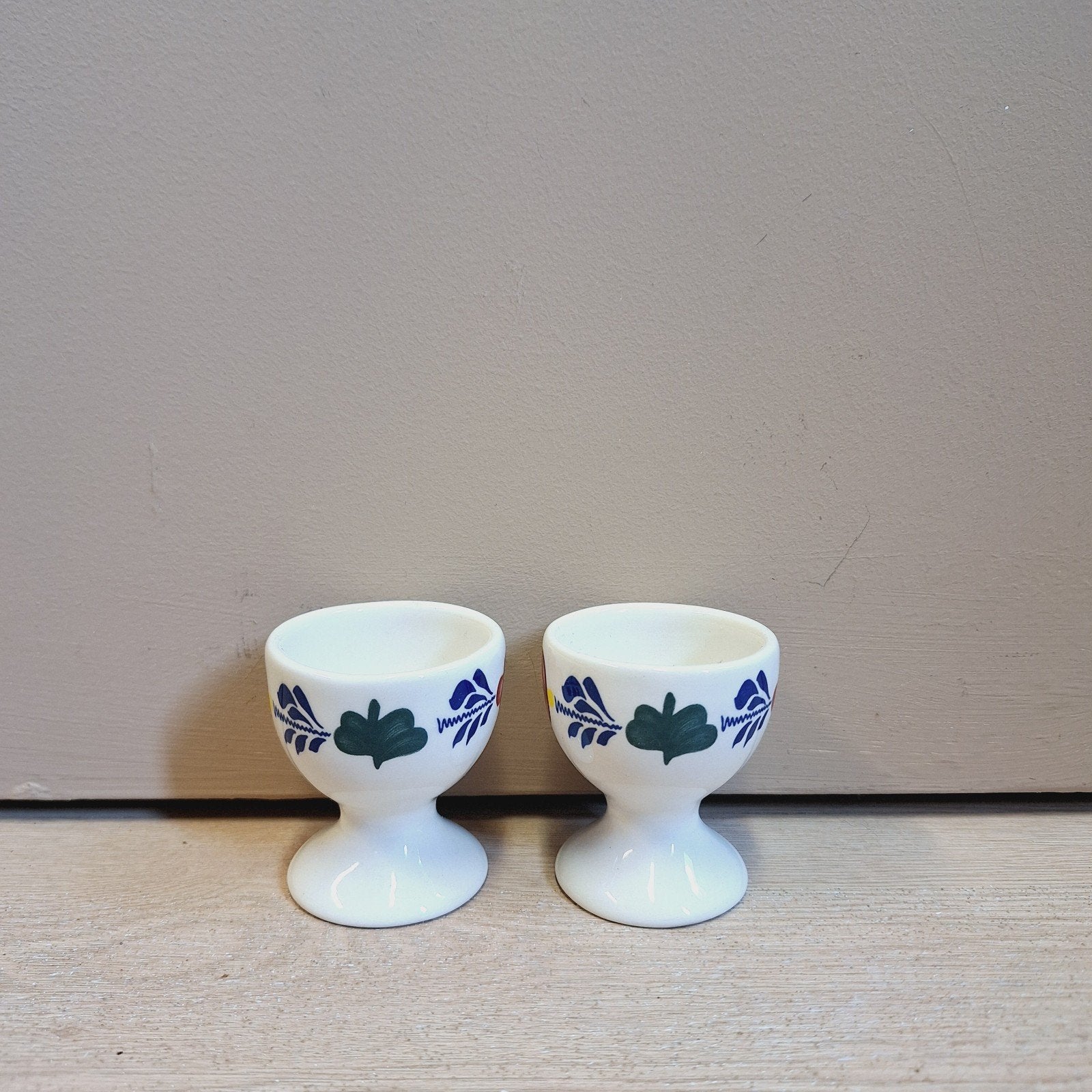 2x Vintage Boerenbont Eierdop, Ophalen of Verzenden