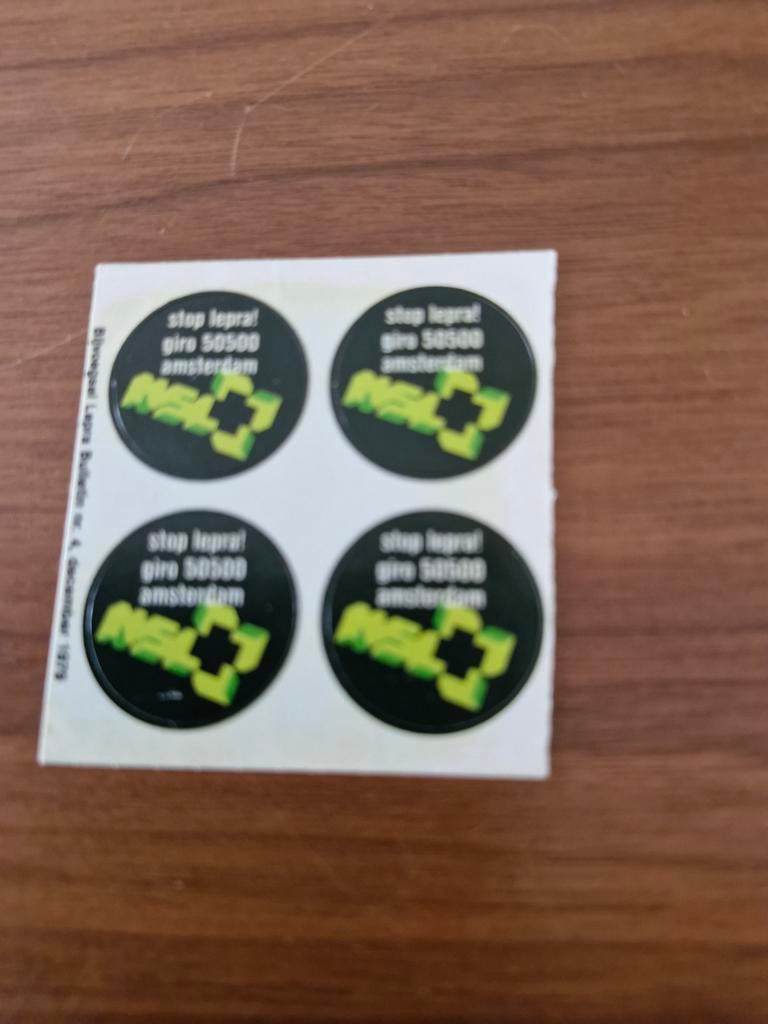 7830 Vintage 'Stop Lepra!' stickers (1979), Ophalen of Verzenden, Gebruikt, Overige typen
