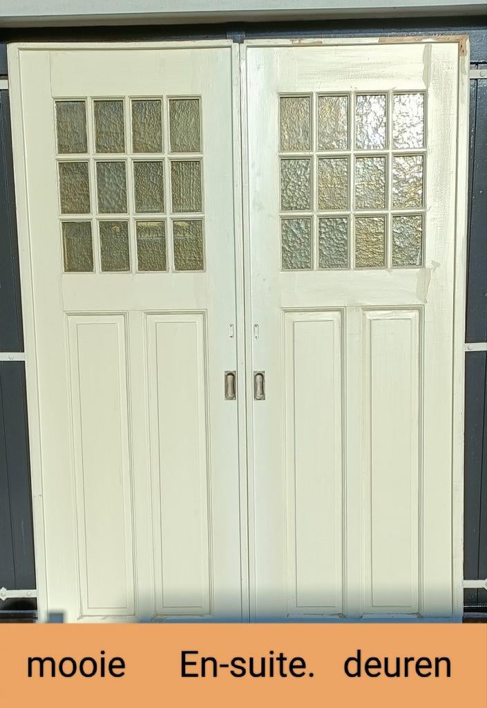 Antieke schuifdeuren. En-suite schuifdeuren, Doe-het-zelf en Verbouw, Ophalen, Gebruikt, 215 cm of meer, Binnendeur