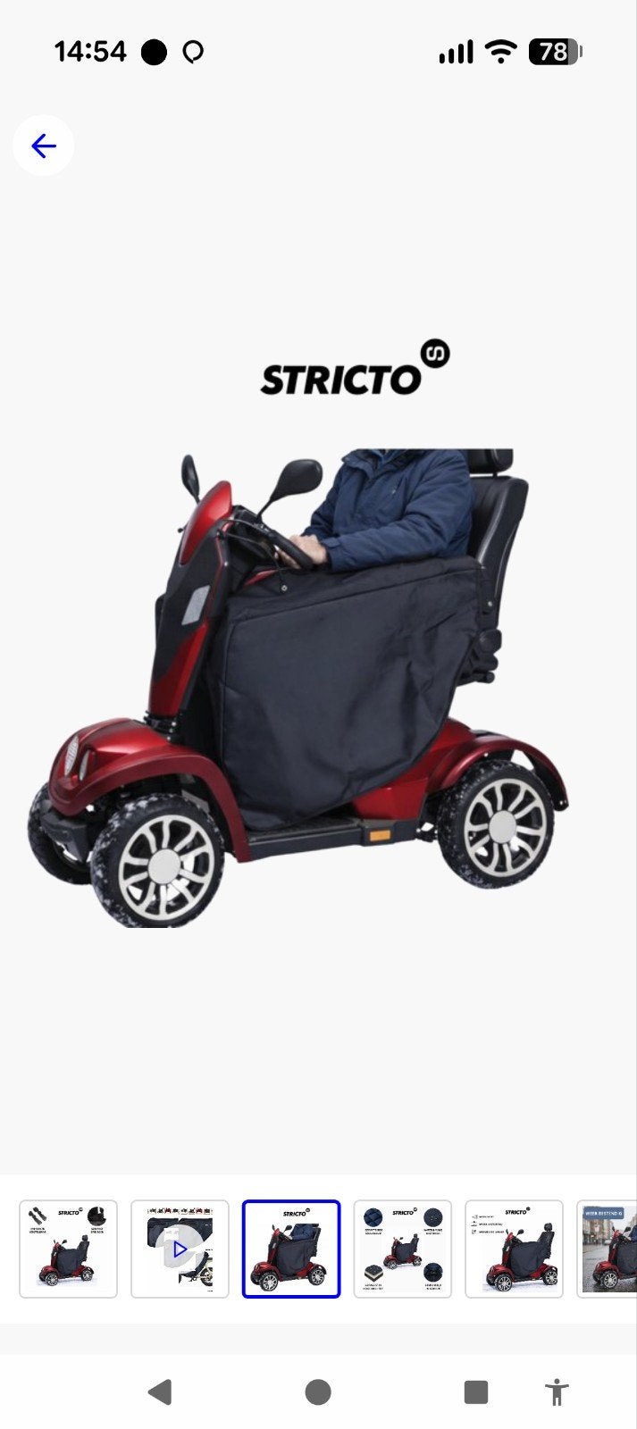 Stricto scootmobiel beenkleed water- en winddicht, Ophalen of Verzenden, Nieuw, Elektrische rolstoel