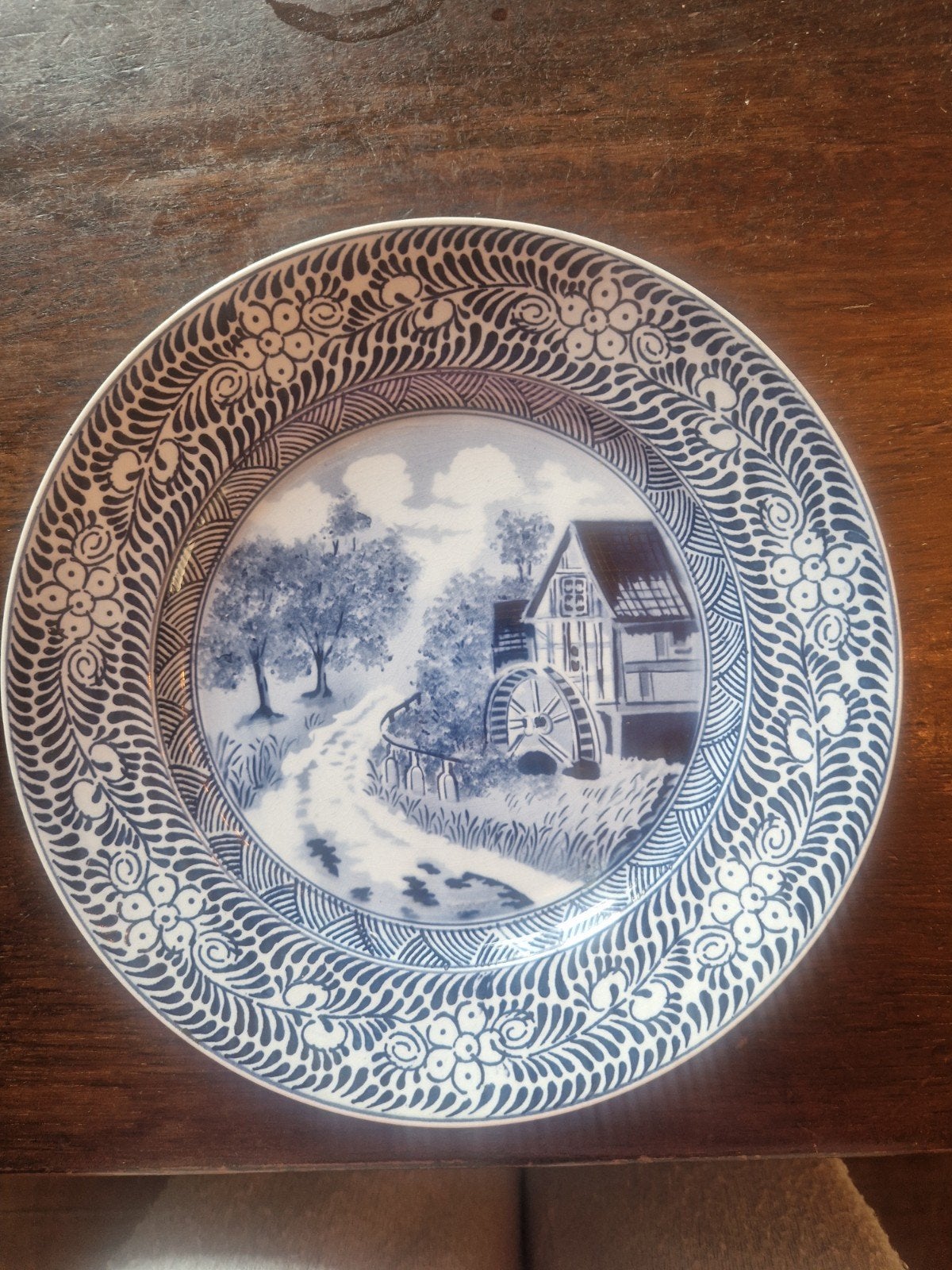 Vintage Delfts Blauw Wandbord - Watermolen Decor, Ophalen of Verzenden