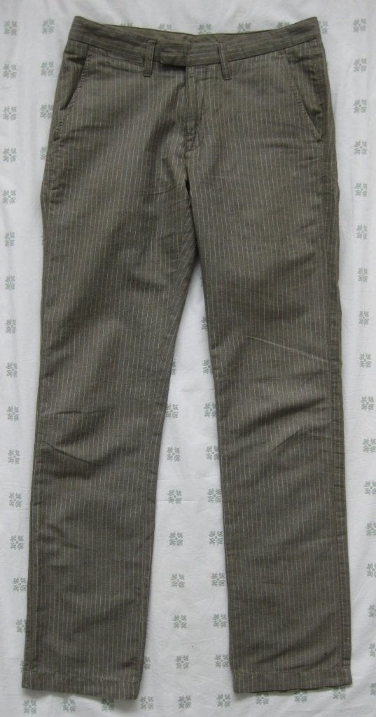 Ted Baker broek, pantalon, bruin krijtstreep, mt 38 (30 L), Kleding | Dames, Maat 38/40 (M), Overige kleuren, Ophalen of Verzenden