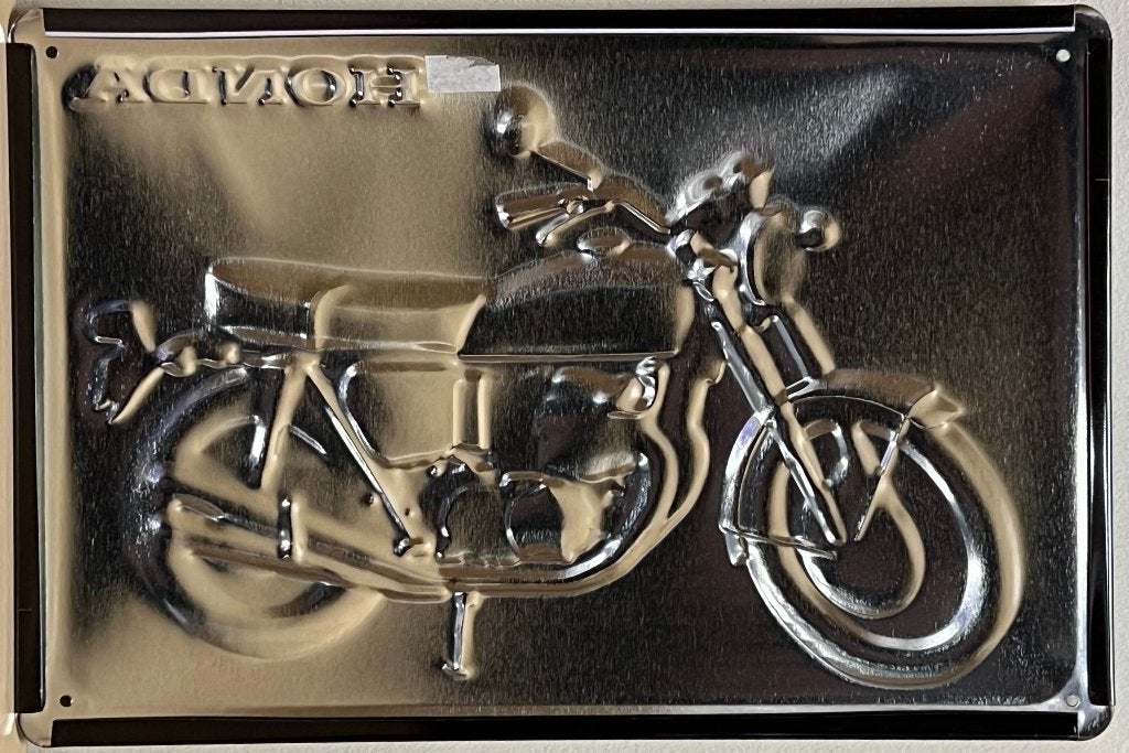 Honda CB750 motor relief reclamebord van metaal wandbord, Ophalen of Verzenden, Nieuw, Auto's
