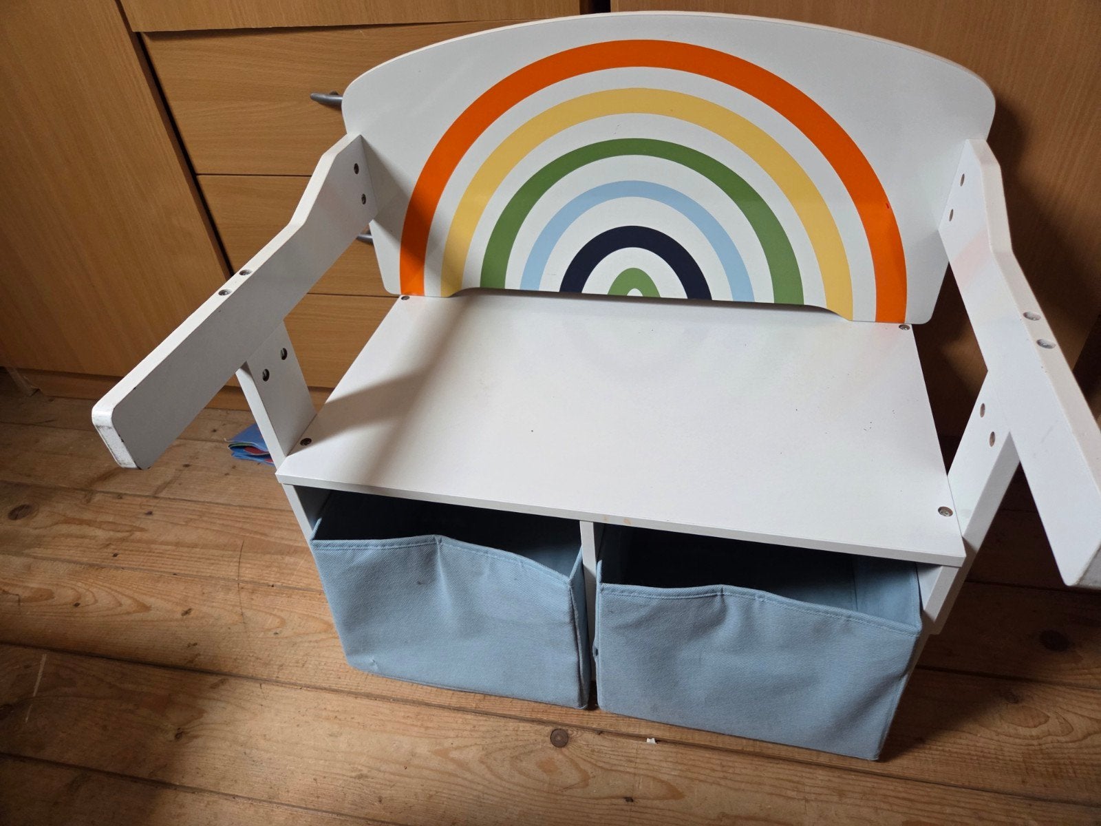 Bankje tafeltje 2 in 1., Ophalen, Minder dan 75 cm, 50 tot 70 cm, 105 cm of meer