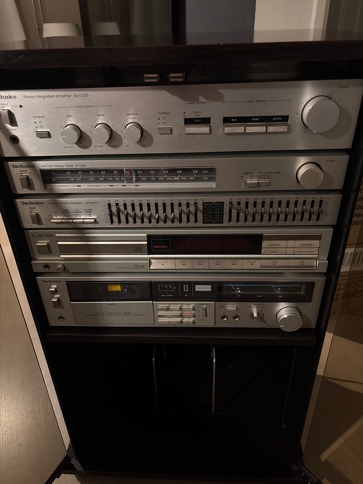 Technics Stereo Set met Speakers en origineel Meubel, Audio, Tv en Foto, Losse componenten, Ophalen, Overige merken, Tuner of Radio