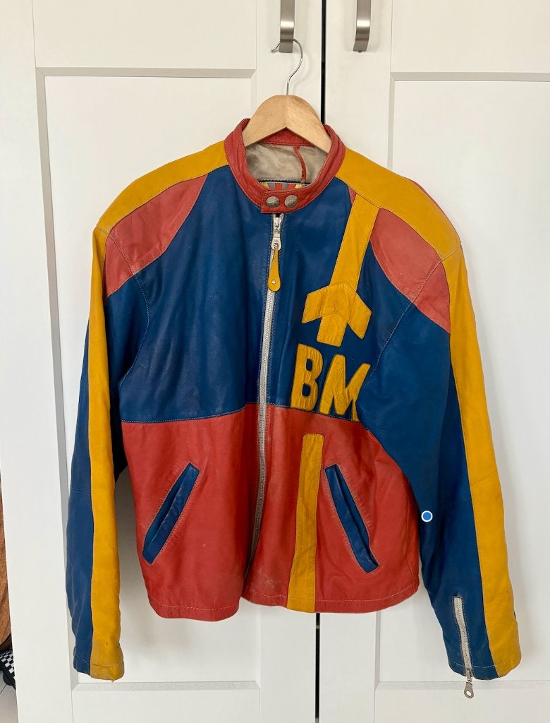 Zeldzame Blow My Mind vintage leren racing jas maat M, Kleding | Heren, Jassen | Winter, Ophalen of Verzenden, Meerkleurig, Maat 48/50 (M)