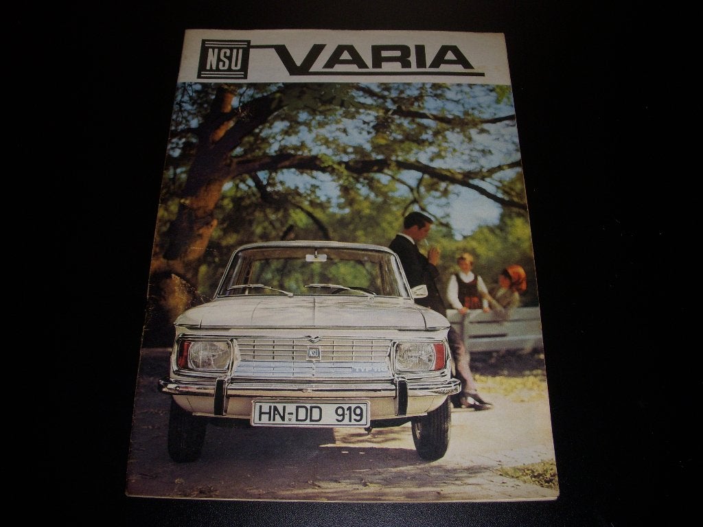 MOOIE Nederlandse autofolder NSU Varia uit 1965, Gelezen, NSU Varia 1965, Ophalen of Verzenden, Overige merken