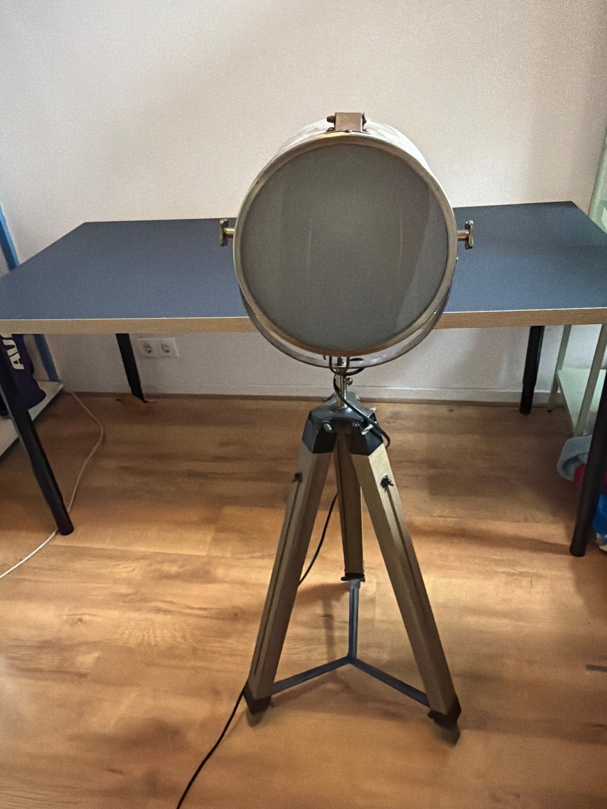 Vintage Studio Spotlamp op Statief - Industriële Stijl, Ophalen, Gebruikt, 100 tot 150 cm, E27 (groot)