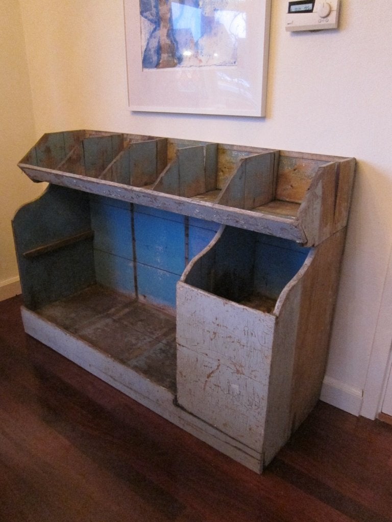 Oude grote gruttersbak / winkelbak – brocante – 145 cm breed, Antiek en Kunst, Ophalen