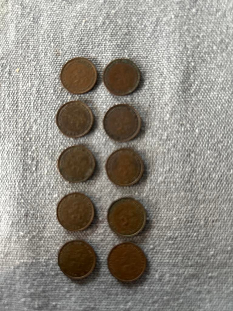Set van 10x 1/2 cent Nederland Koningin Wilhelmina, Postzegels en Munten, Munten | Nederland, Ophalen of Verzenden, Koningin Wilhelmina