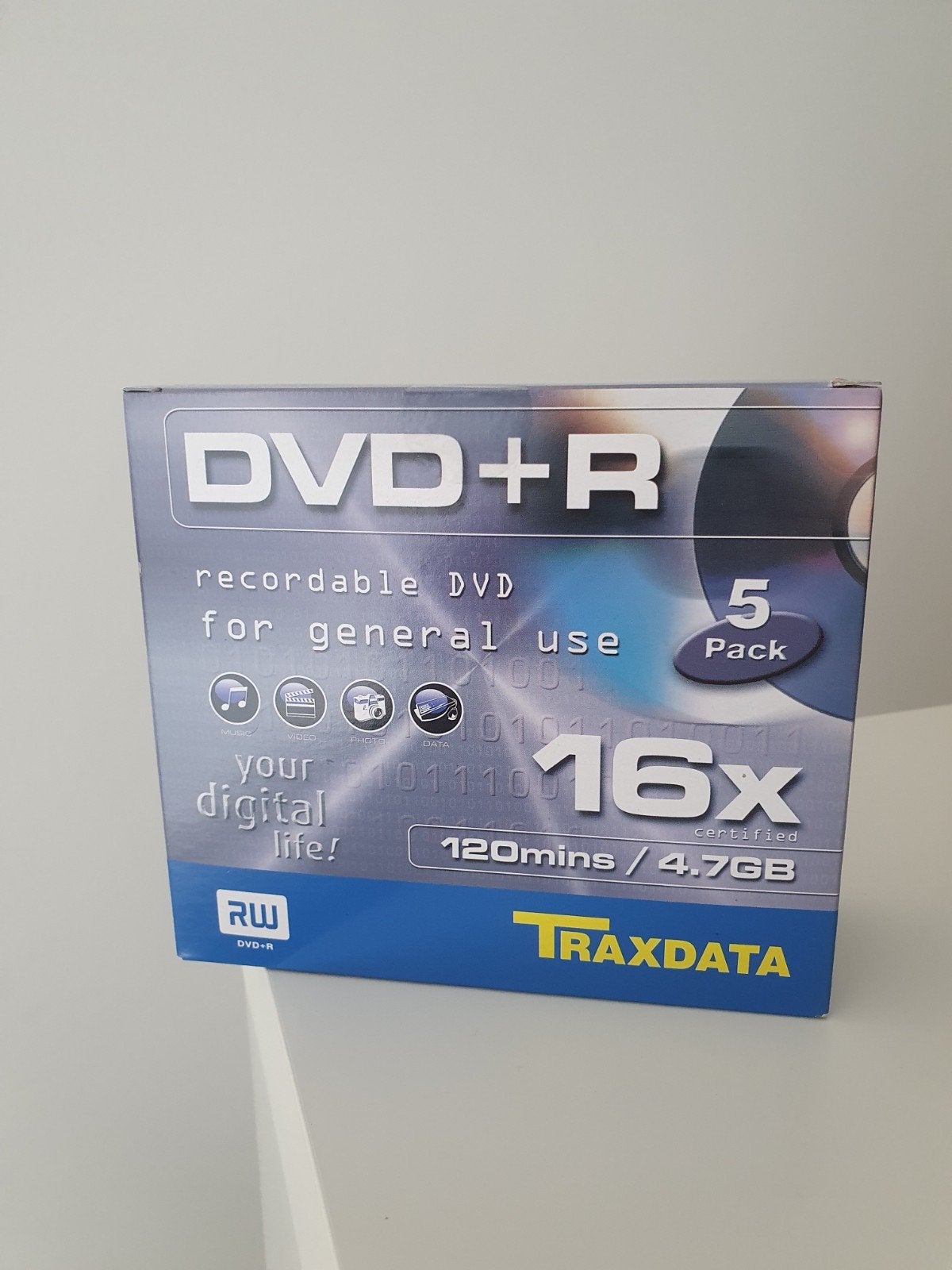 5 Traxdata 16x DVD+R, Ophalen of Verzenden, Nieuw, Dvd, Traxdata
