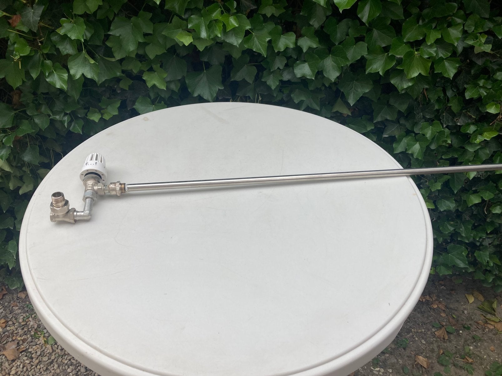 Plieger stromingsbuis met haakse thermostaat kraan 1580mm, Ophalen of Verzenden, Zo goed als nieuw