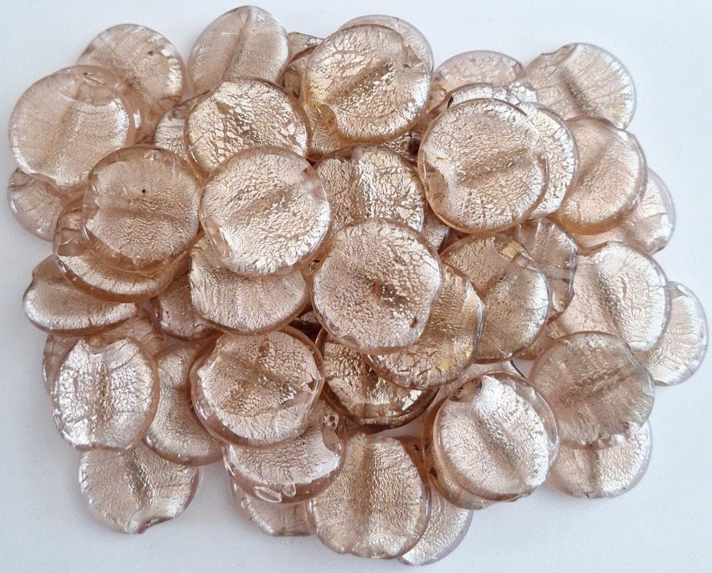 Partij 1 kilo grote silverfoil ronde glaskralen 30 mm 8, Verzenden, Nieuw, Kraal