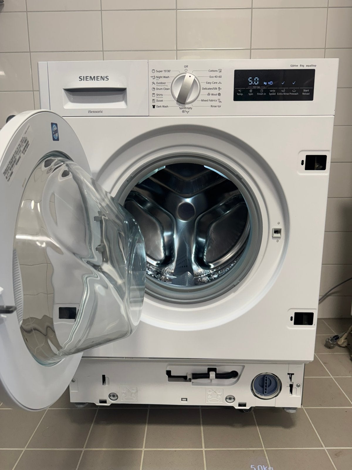 Siemens iQ700 inbouw wasmachine 8 kg 1400 toeren, Ophalen, 1200 tot 1600 toeren, Minder dan 85 cm, 8 tot 10 kg