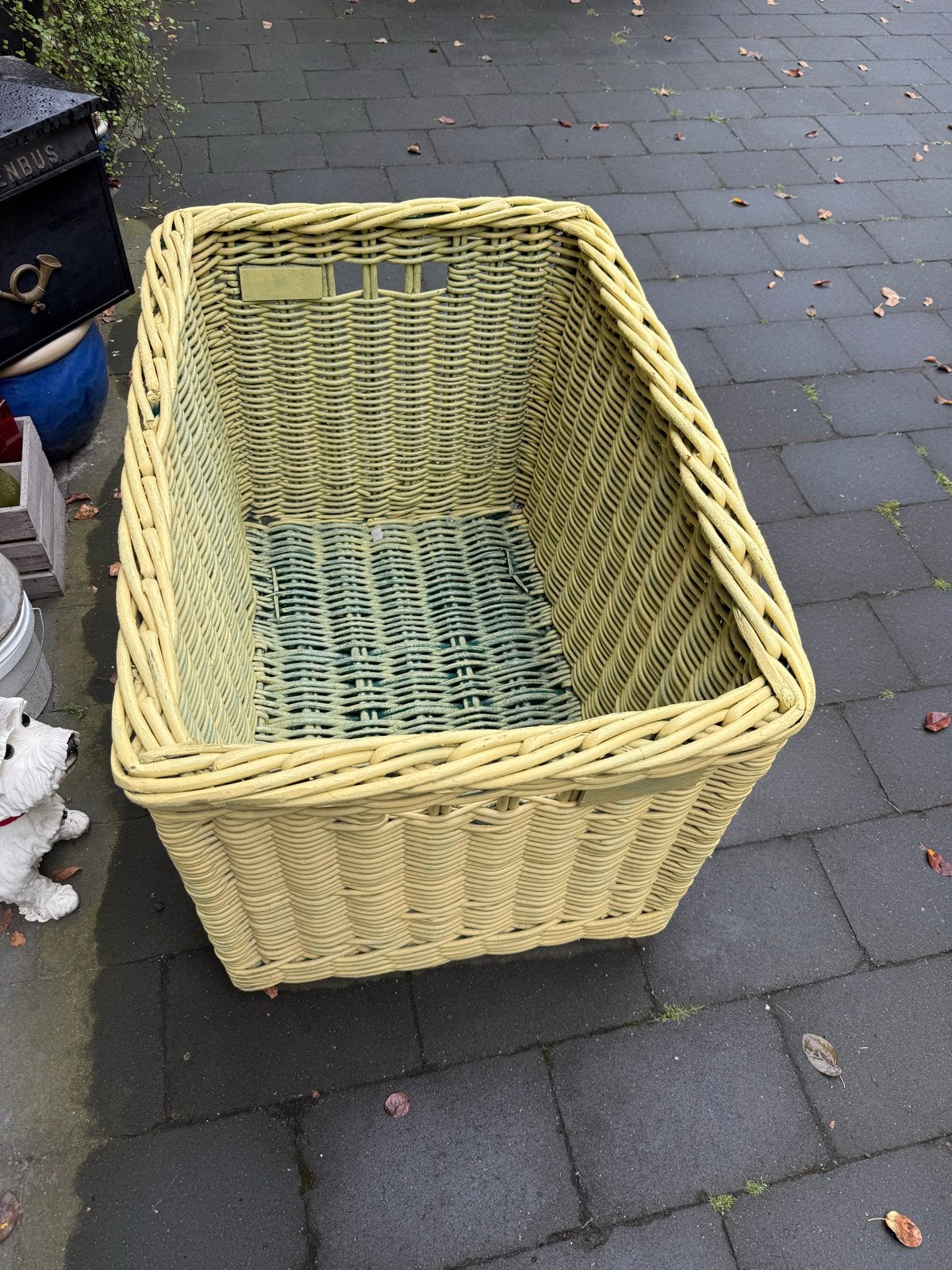 Grote Oude Rietmand - Perfect voor Opbergen of Decoratie, Huis en Inrichting, Woonaccessoires | Schalen en Manden, Ophalen, Gebruikt