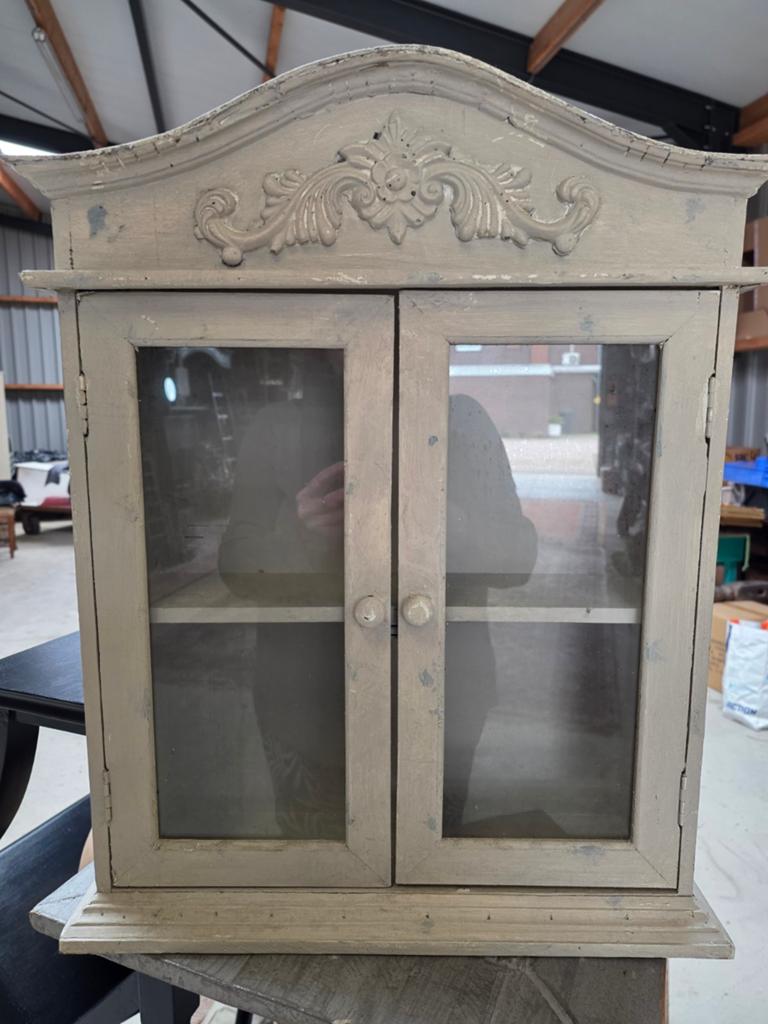 Brocante vitrine kastje, Huis en Inrichting, Kasten | Vitrinekasten, Ophalen of Verzenden, 25 tot 50 cm, 50 tot 100 cm, Minder dan 100 cm