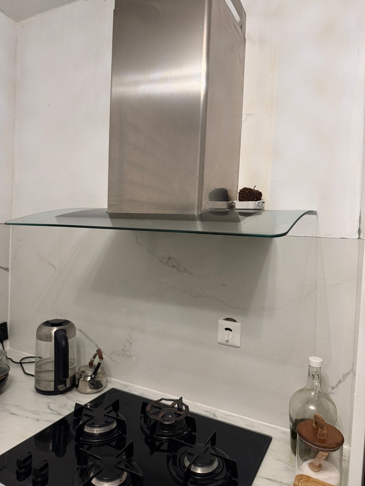 IKEA Afzuigkap - RVS met glazen plaat, Witgoed en Apparatuur, Ophalen, Gebruikt, Wandschouwkap, Vrijstaand