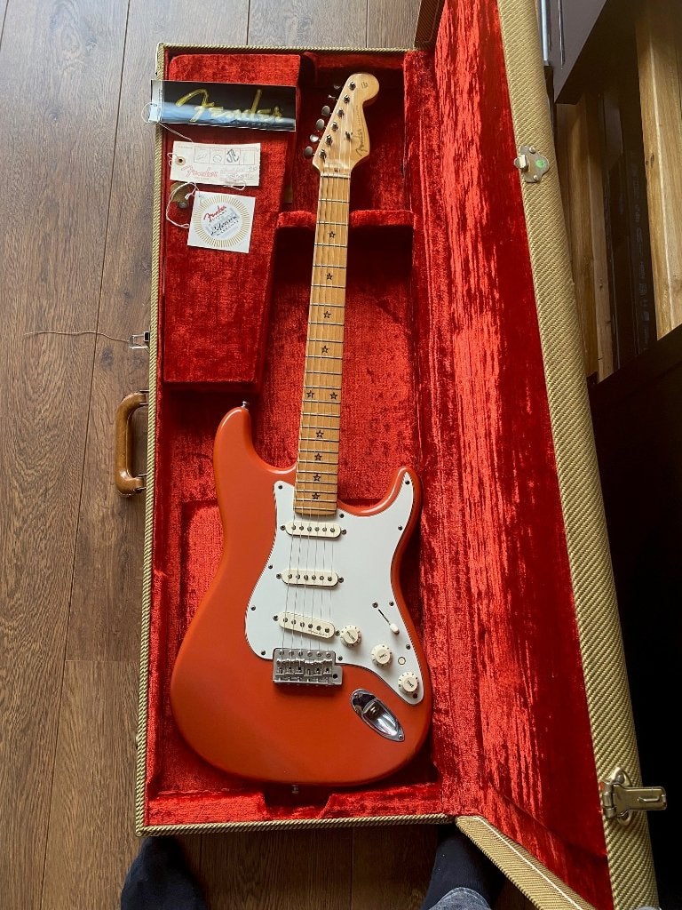 Fender signature Richie Sambora Stratocaster, Muziek en Instrumenten, Snaarinstrumenten | Gitaren | Akoestisch, Ophalen, Gebruikt