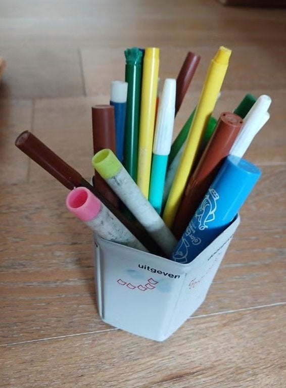 Bakje viltstiften, Ophalen of Verzenden, Gebruikt, Potlood of Stift